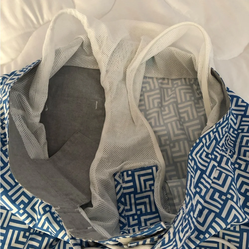 Bonobos Blue and White Geometric Swim Board Shorts
